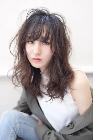 セミロング カラー ヘアアレンジ テラモト カズヨシのヘアスタイル