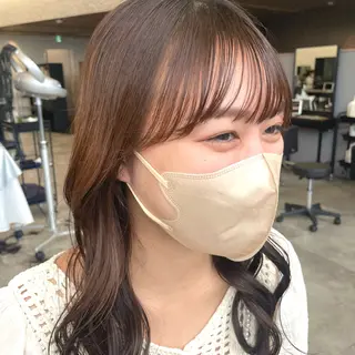 ミディアム 為近日向子🐥暖色 💘顔周りカット🌈のヘアスタイル
