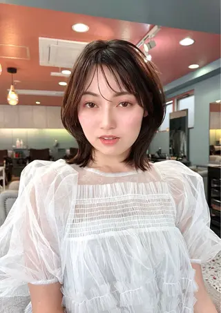 ミディアム カラー 韓国ヘア 🎀華澄のヘアスタイル