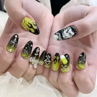 ロング 池袋痛ネイル Nok. 渡辺のネイルデザイン