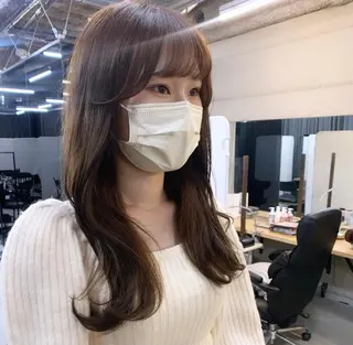 ミディアム カラー 透明感/オリーブ/ グレージュ/YUKAのヘアスタイル