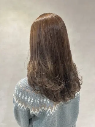 ロング カラー パーマ 💎ハイライトカラー /髪質改善カラー💎のヘアスタイル