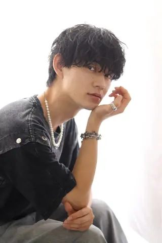 ミディアム カラー パーマ メンズ [渋谷美容師] 玲弥のヘアスタイル