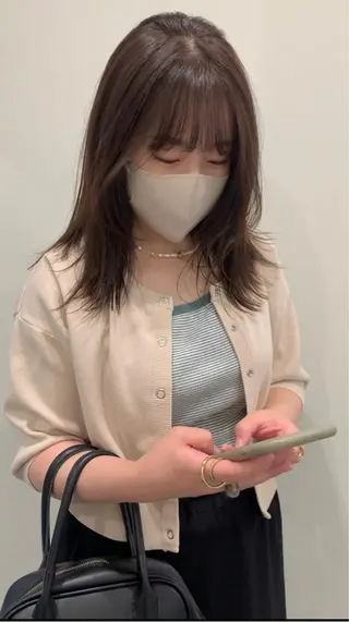 ロング カラー メンズ 落合希 Olivebeigeのヘアスタイル