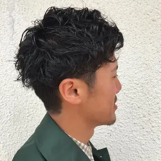 ショート カラー パーマ メンズ JUNTA 梅田茶屋町のヘアスタイル