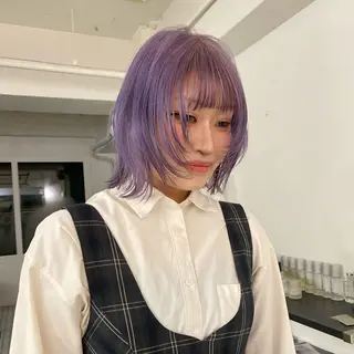 セミロング カラー hair salon 束sok所属・ナホ/ハイトーン/ ブリーチ/ヘッドスパのヘアスタイル