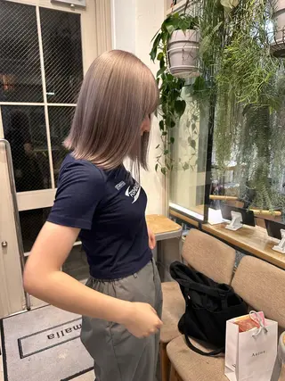 ミディアム カラー REINA☁️透明感 カラー/ぷつっと♡のヘアスタイル