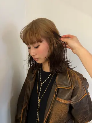 ミディアム カラー ブリーチモデル/ カットモデル/Riaのヘアスタイル