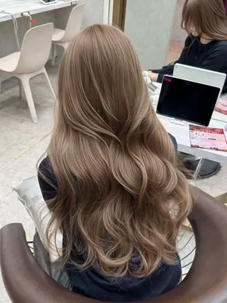 ロング カラー ダブルカラー 韓国ヘアKYONのヘアスタイル