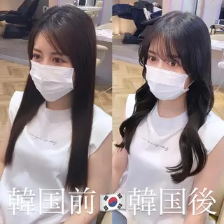 ロング カラー ヘアアレンジ 🩷韓国ヘア/ヨシン モリ🩷Maikaのヘアスタイル