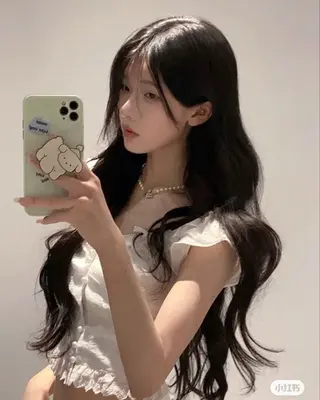 ロング カラー 韓国風暗髪ヘア🤍 🫧MIREIのヘアスタイル