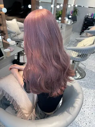 ミディアム カラー rina／ベージュ ワンホン/韓国ヘアのヘアスタイル