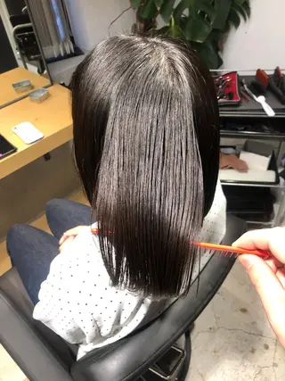 ミディアム カラー パーマ ✨髪質改善ストレート ×ミニボブ✨萩原　翼のヘアスタイル