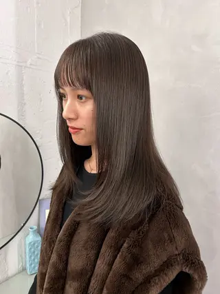 ロング カラー 切りっぱなしBOB 職人💜Anzuのヘアスタイル