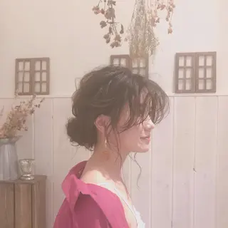 セミロング カラー ヘアアレンジ 清水　ちひろ ✄トップスタイリストのヘアスタイル