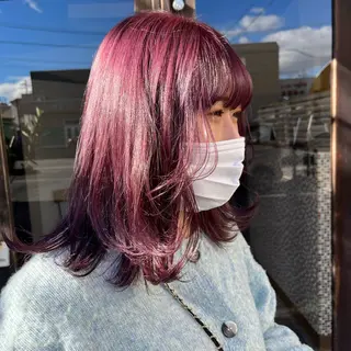 ミディアム カラー 中村 友香のヘアスタイル