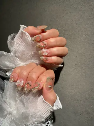 ネイル I-nailロング /ワンホン/キラキラのネイルデザイン