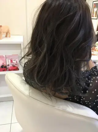 ミディアム カラー 店長/mao/ 前髪/顔周りカットのヘアスタイル