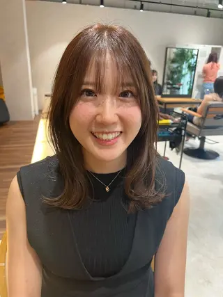 セミロング 艶ボブ🤎ボブパーマ 透明感カラー\メンズのヘアスタイル