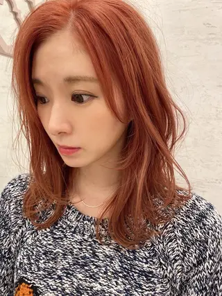 ミディアム ブリーチなしダブル カラー縮毛矯正　下野のヘアスタイル