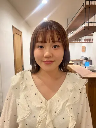 ミディアム カラー china/ボブ ブリーチカラーのヘアスタイル