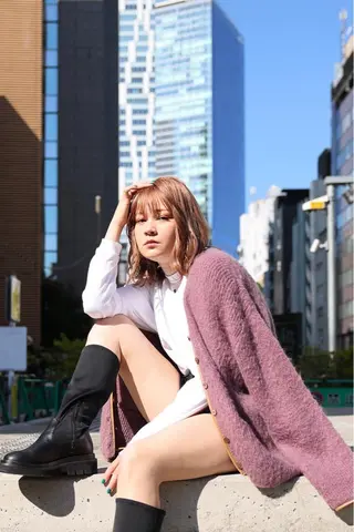 ミディアム カラー パーマ ヘアアレンジ メンズ キッズ ネイル マツエク・マツパ バトヘアー渋谷 officialのヘアスタイル