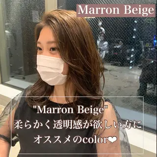 ミディアム カラー 韓国ヘア♡ 顔まわりカットayaのヘアスタイル