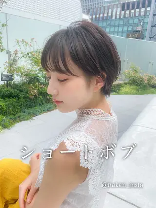 ショート 顔周りレイヤー/ボブ 銀座✨中野まさひろのヘアスタイル