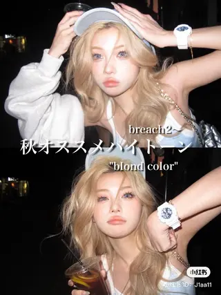 ロング 艶髪ハイトーンカラー 渋谷🎀ririkaのヘアスタイル