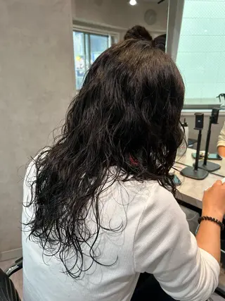 セミロング パーマ ayano/パーマ/ 暖色カラーのヘアスタイル