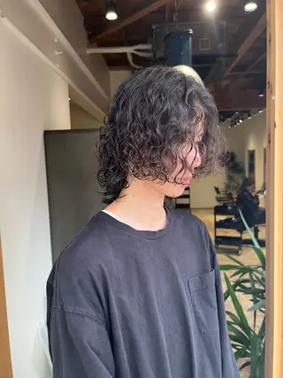 ロング パーマ nishido ハイライト/海外ヘアのヘアスタイル