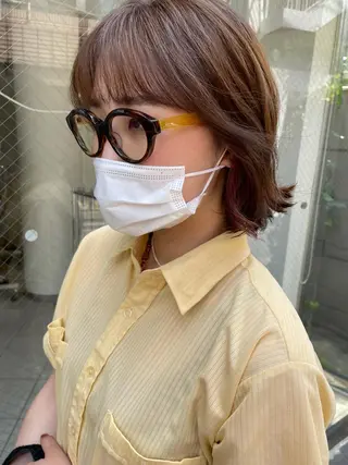 ショート カラー ヘアアレンジ satsuki 暖色・ブラウンカラーのヘアスタイル