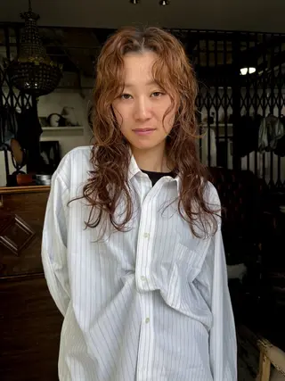 ロング カラー パーマ ＆style所属・rikuto カット/パーマのヘアスタイル