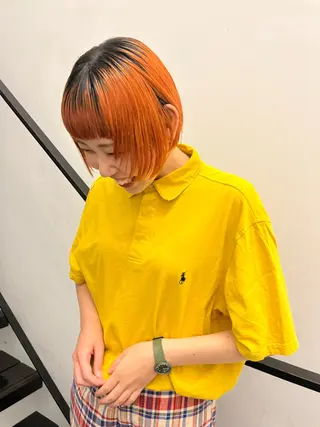 ショート カラー aya/メンズヘア/ メンズカット/ボブのヘアスタイル