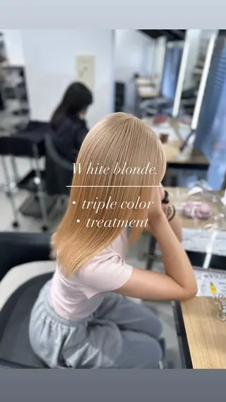 セミロング カラー NAMI🤎ブラウン &ミルクティー🤍のヘアスタイル