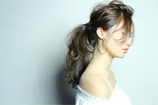 セミロング ヘアアレンジ 横井伴典 矢場町 メンズパーマ/カットのヘアスタイル