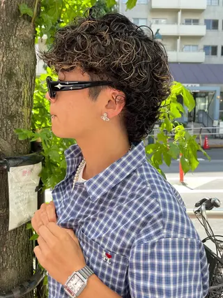 パーマ メンズ メンズカット パーマ[佐橋]のヘアスタイル