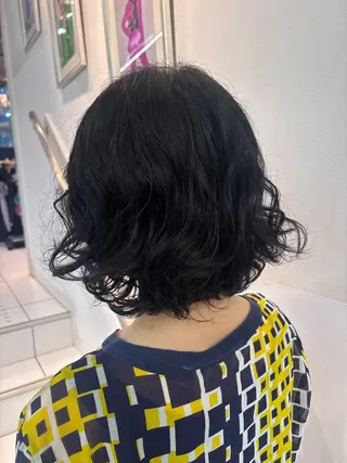 ミディアム パーマ リコ🪐ハイライト モデル募集のヘアスタイル