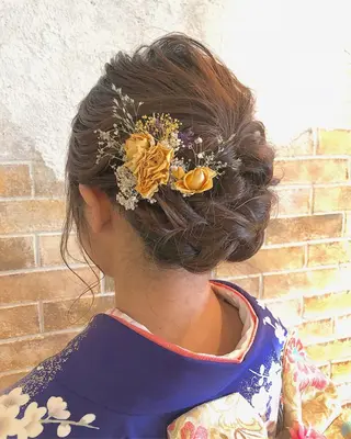 セミロング 艶髪カラー✨ デジタルパーマ✨植松のヘアスタイル