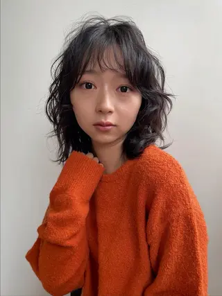 ミディアム カラー パーマ Toiro 横浜所属・🎀レイヤー/パーマ カラー/ai🎀のヘアスタイル