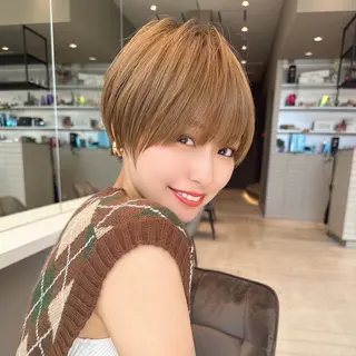 ショート カラー ブリーチなし/暖色/ 透明感/ririkaのヘアスタイル
