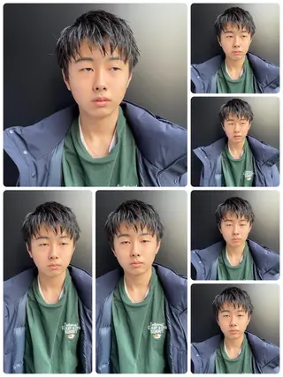 メンズ スパイキーパーマ 柏NO1 藤本葉のヘアスタイル