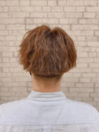 ショート カラー ヘアアレンジ メンズ ブリーチなし艶カラー 東家のヘアスタイル