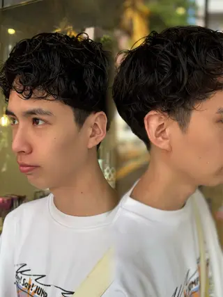 ショート パーマ メンズ 藤崎百道メンズカット Zina/森井唯央のヘアスタイル