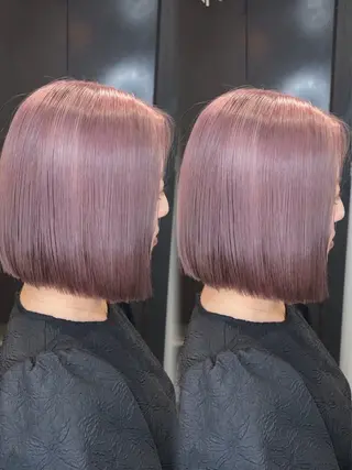 ミディアム 韓国ヘア/ブリーチ無 しWカラー/オリーブのヘアスタイル