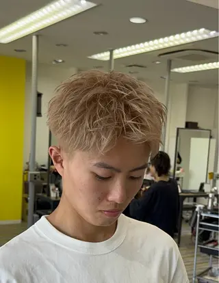 ショート カラー メンズ 【メンズ特化】岩瀬 武【メンズパーマ】のヘアスタイル