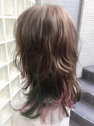 セミロング カラー パーマ ヘアアレンジ サロウィン柏所属・神山 昌子のヘアスタイル