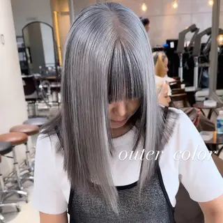 セミロング カラー 💜ハイトーン💛 マジカルかいちゃんのヘアスタイル
