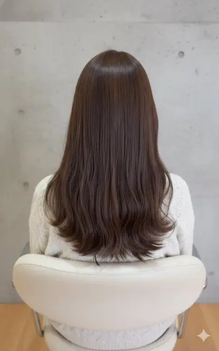 セミロング 髪質改善カラー 清利あやなのヘアスタイル