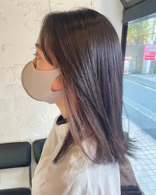 ミディアム カラー ヘアアレンジ satsuki 暖色・ブラウンカラーのヘアスタイル